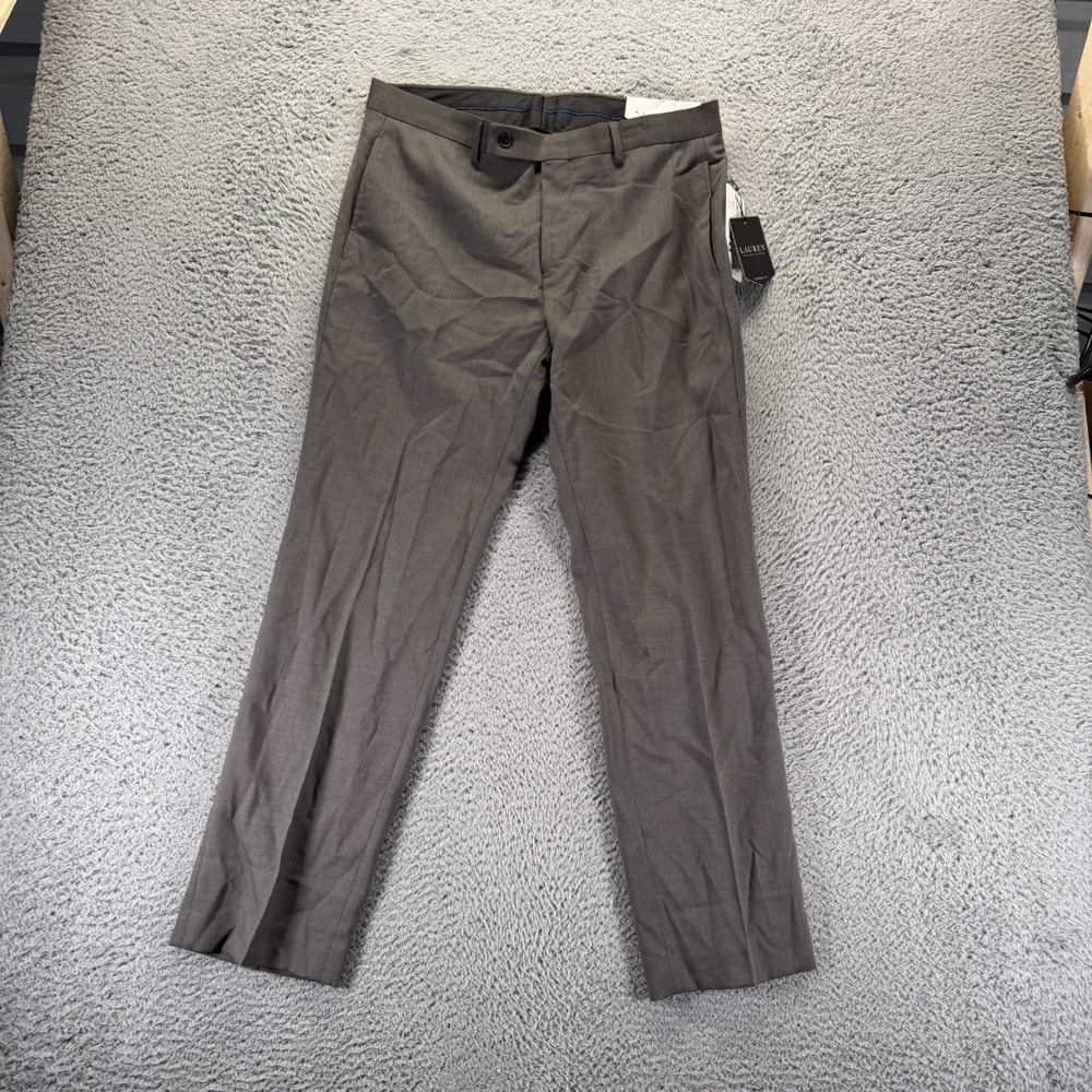 Lauren Ralph Lauren Ultra Flex Pant Mens 33x30 Brown Polyester Dress Classic Fit